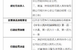 招商信诺人寿绍兴中心支公司被罚12万元：以不正当竞争行为扰乱保险市场秩序